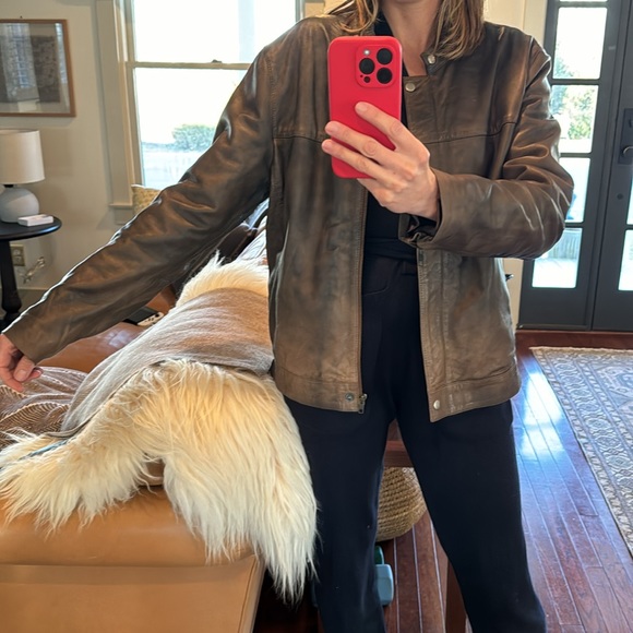 SAROCHI Women's Handmade Oversize Bomber Lambskin Soft Real Leather - Picture 4 of 15